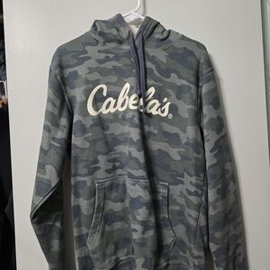 Cabela's Green and Gray Camouflage Hoodie